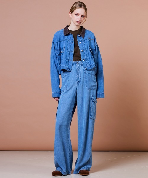 DOUBLE STANDARD CLOTHING（ダブルスタンダードクロージング）の「テンセルデニムジャケット（デニムジャケット・レディース・インディゴブルー・36/38）」の4枚目の写真