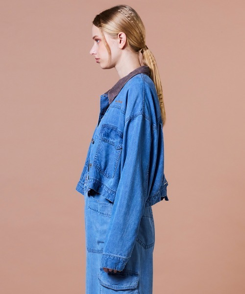 DOUBLE STANDARD CLOTHING（ダブルスタンダードクロージング）の「テンセルデニムジャケット（デニムジャケット・レディース・インディゴブルー・36/38）」の7枚目の写真