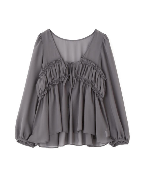 PROPORTION BODY DRESSING(プロポーションボディドレッシング)の「シフォンブラウス / 1215210702(シャツ/ブラウス・レディース・ダークグレー/ホワイト系その他・FREE)」の16枚目の写真