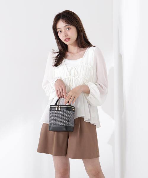 PROPORTION BODY DRESSING(プロポーションボディドレッシング)の「シフォンブラウス / 1215210702(シャツ/ブラウス・レディース・ダークグレー/ホワイト系その他・FREE)」の12枚目の写真