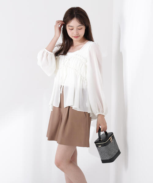 PROPORTION BODY DRESSING(プロポーションボディドレッシング)の「シフォンブラウス / 1215210702(シャツ/ブラウス・レディース・ダークグレー/ホワイト系その他・FREE)」の14枚目の写真