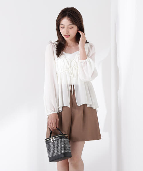 PROPORTION BODY DRESSING(プロポーションボディドレッシング)の「シフォンブラウス / 1215210702(シャツ/ブラウス・レディース・ダークグレー/ホワイト系その他・FREE)」の20枚目の写真