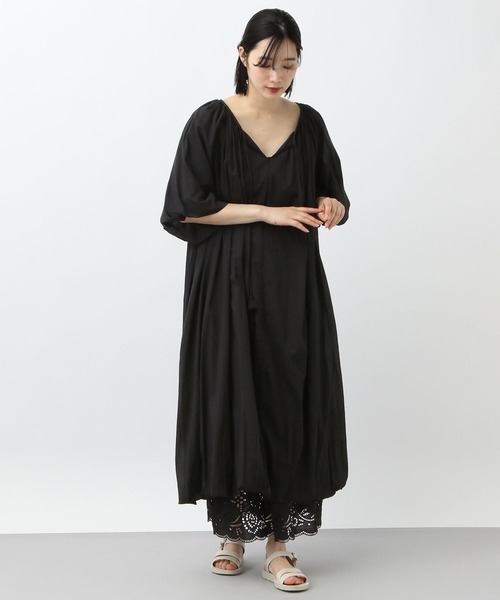 セール】《natural by clip》コットンバルーンギャザーワンピース