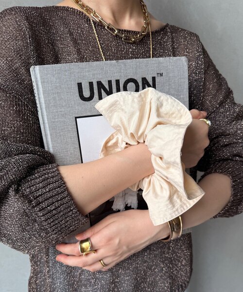 DouDou（ドゥドゥ）の「ビッグシュシュ（シュシュ・レディース・モカ/ライトベージュ/ブラック・FREE）」の17枚目の写真