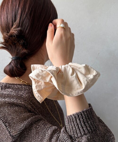 DouDou（ドゥドゥ）の「ビッグシュシュ（シュシュ・レディース・モカ/ライトベージュ/ブラック・FREE）」の18枚目の写真