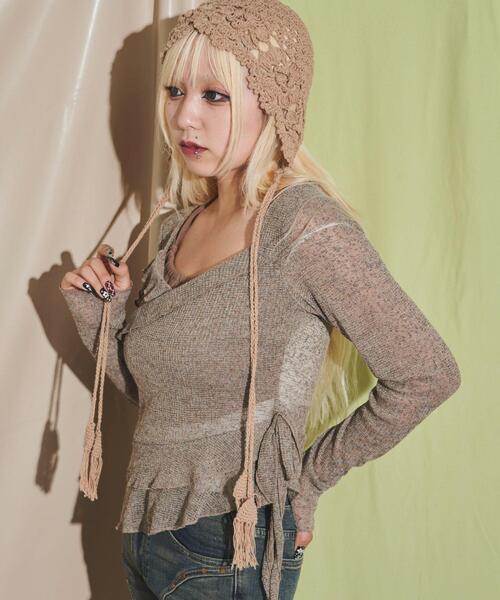 dispark（ディスパーク）の「DISPARK/キャミレイヤードフリルデザインTOP（アンサンブル・レディース・アイボリー/ブラウン・FREE）」の9枚目の写真