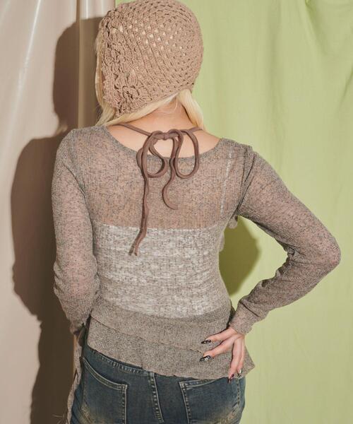 dispark（ディスパーク）の「DISPARK/キャミレイヤードフリルデザインTOP（アンサンブル・レディース・アイボリー/ブラウン・FREE）」の10枚目の写真