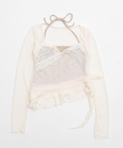 dispark（ディスパーク）の「DISPARK/キャミレイヤードフリルデザインTOP（アンサンブル・レディース・アイボリー/ブラウン・FREE）」の13枚目の写真