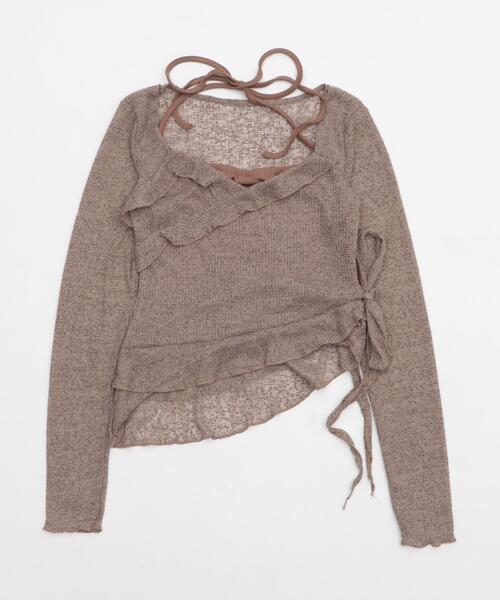 dispark（ディスパーク）の「DISPARK/キャミレイヤードフリルデザインTOP（アンサンブル・レディース・アイボリー/ブラウン・FREE）」の12枚目の写真