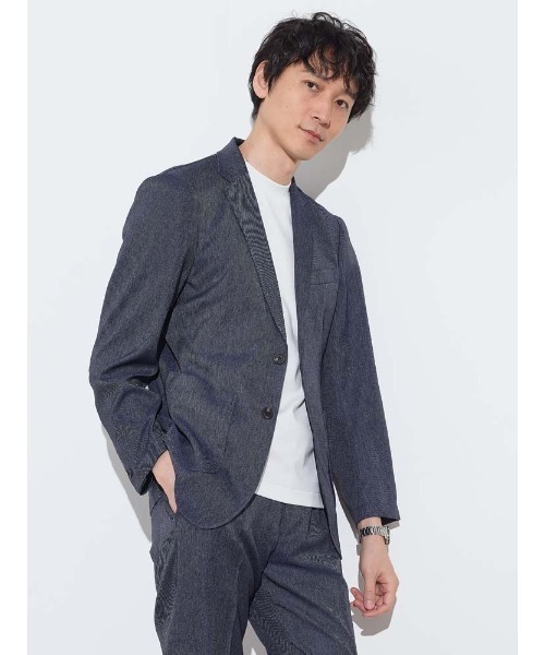 Perfect Suit FActory（パーフェクトスーツファクトリー）の「【上下セット】メンズライトセットアップ　デニムライク　ネイビー（セットアップ・メンズ・ネイビー・LL/L/M/S）」の2枚目の写真