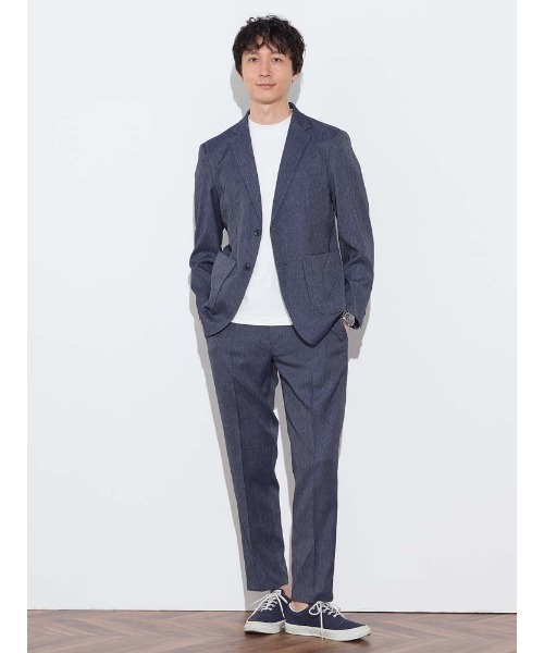 Perfect Suit FActory（パーフェクトスーツファクトリー）の「【上下セット】メンズライトセットアップ　デニムライク　ネイビー（セットアップ・メンズ・ネイビー・LL/L/M/S）」の4枚目の写真