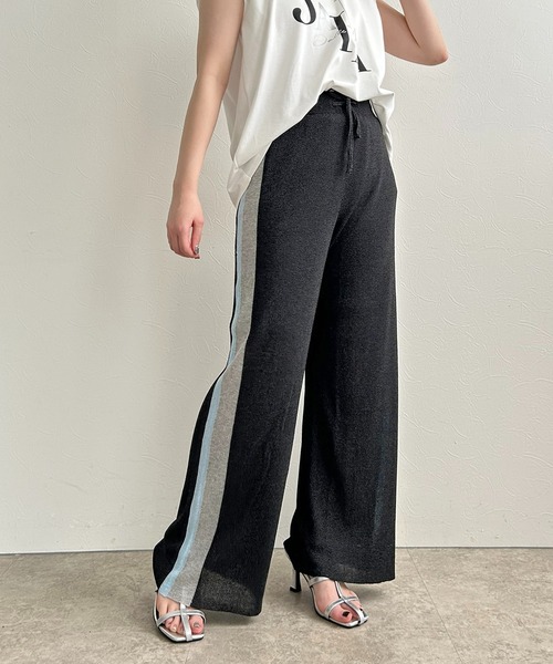 LHELBIE(レルビエ)の「ラメニットパンツ(その他パンツ・レディース・ブラウン/ネイビー/ブラック・M)」の9枚目の写真