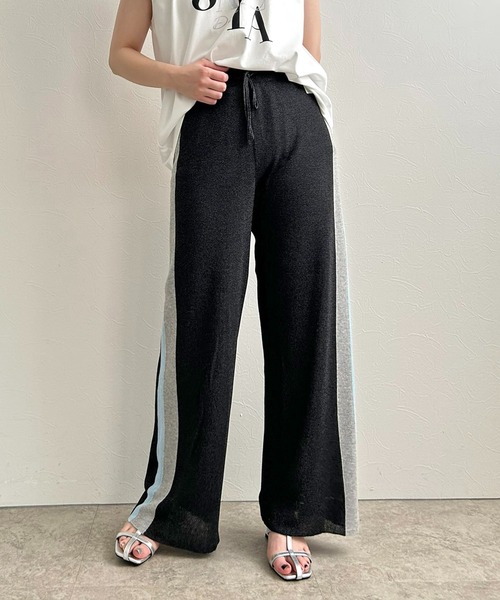 LHELBIE(レルビエ)の「ラメニットパンツ(その他パンツ・レディース・ブラウン/ネイビー/ブラック・M)」の6枚目の写真