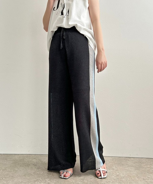 LHELBIE(レルビエ)の「ラメニットパンツ(その他パンツ・レディース・ブラウン/ネイビー/ブラック・M)」の5枚目の写真