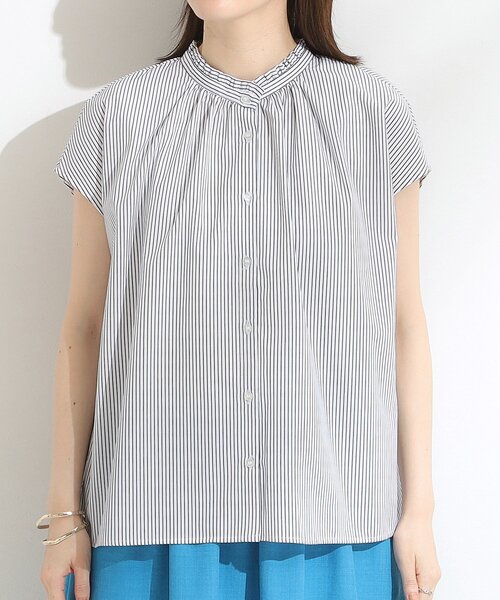 DRESKIP（ドレスキップ）の「【洗える/S-LL】プチフリル襟が女性らしい フレンチスリーブシャツ（シャツ/ブラウス・レディース・ピンク系/ブルー系その他4/ブラック/ホワイト系5・02/01/04/03）」の21枚目の写真