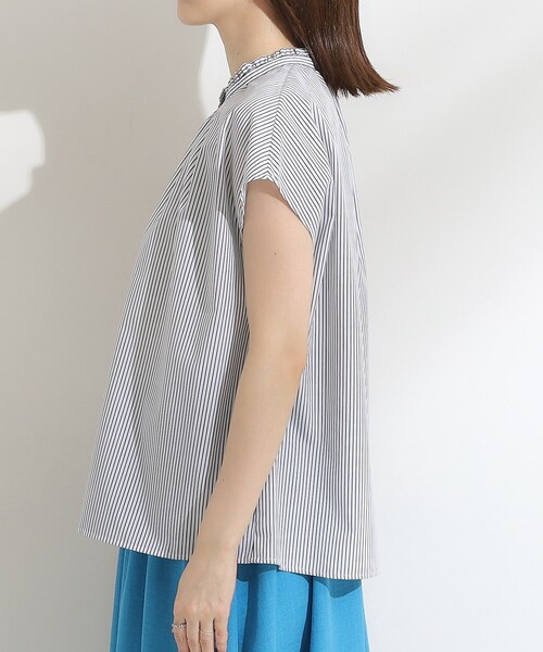 DRESKIP（ドレスキップ）の「【洗える/S-LL】プチフリル襟が女性らしい フレンチスリーブシャツ（シャツ/ブラウス・レディース・ピンク系/ブルー系その他4/ブラック/ホワイト系5・02/01/04/03）」の22枚目の写真