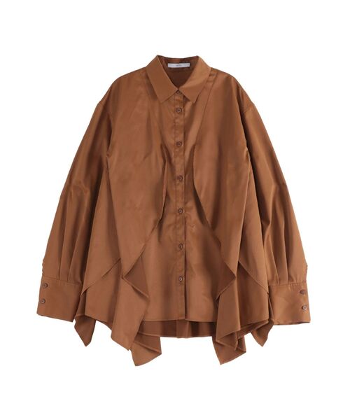 ブラウス シャツ WAVE RAFFLE SHIRT「セットアップ着用可能」 / ウェーブラッフルシャツ レディース WAVE RAFFLE SHIRT【セットアップ着用可能】 / ウェーブラッフル