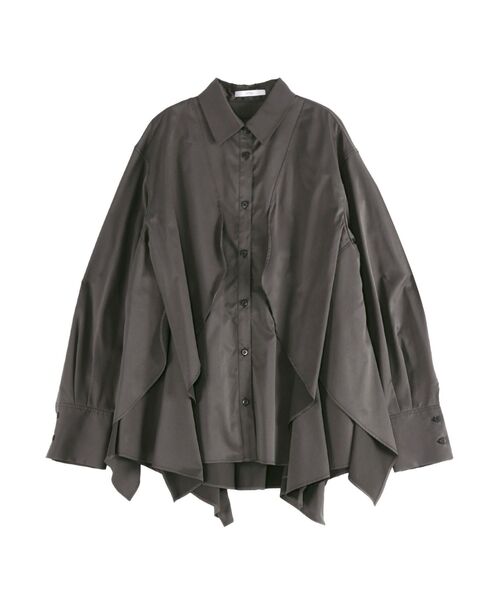 UN3D.(アンスリード)の「WAVE RAFFLE SHIRT【セットアップ着用可能】 / ウェーブラッフルシャツ(シャツ/ブラウス・レディース・キャメル/ホワイト/グレー/ブラック・38/36)」の17枚目の写真