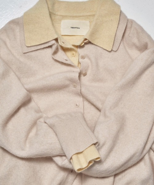 TODAYFUL(トゥデイフル)の「TODAYFUL Raccoon Knit Cardigan ラクーンニットカーディガン/12520522(カーディガン/ボレロ・レディース・クリーム/ベビーピンク/ブラック・ONE SIZE)」の15枚目の写真