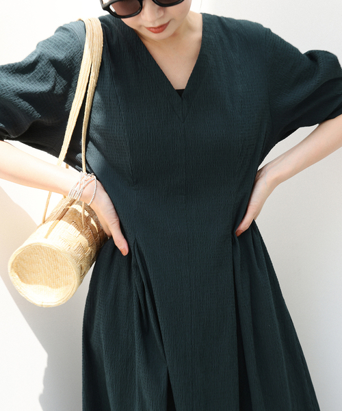 IENA イエナ B. サッカーVネックワンピース 黒 新品 みーさん IENA イエナ B. サッカーVネックワンピース 黒 新品 みーさん