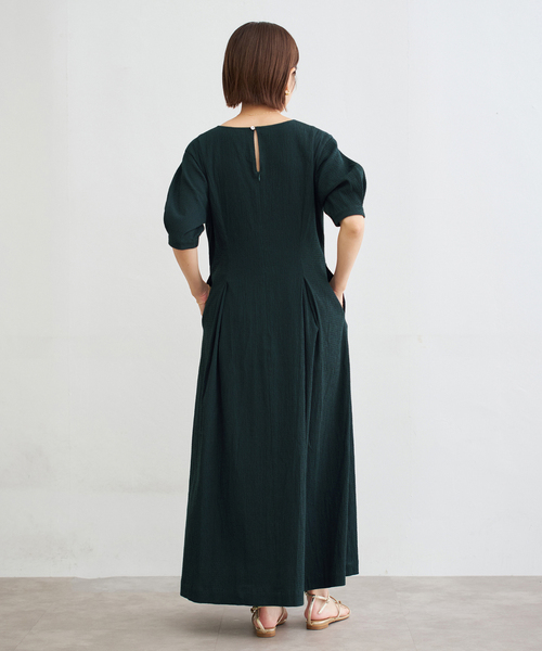 IENA サッカーVネックワンピース　グリーン イエナ IENA 《追加予約》B. サッカーVネックワンピース