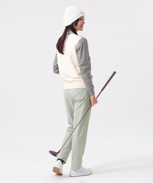BEAMS GOLF(ビームスゴルフ)の「ORANGE LABEL / 襟ロゴ バイカラー エアシャット ニット(ニット/セーター・レディース・ブラック/グレー・LARGE/MEDIUM)」の7枚目の写真
