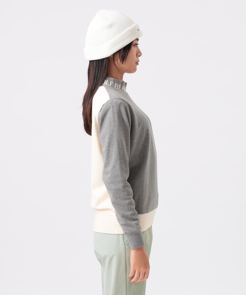 BEAMS GOLF(ビームスゴルフ)の「ORANGE LABEL / 襟ロゴ バイカラー エアシャット ニット(ニット/セーター・レディース・ブラック/グレー・LARGE/MEDIUM)」の10枚目の写真