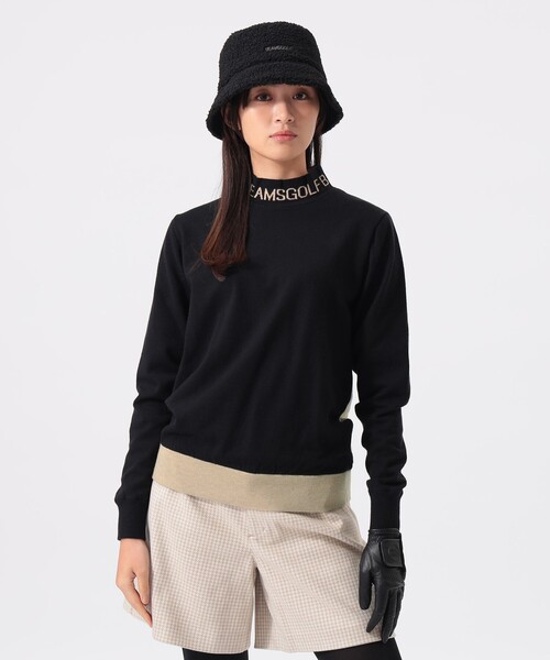 BEAMS GOLF(ビームスゴルフ)の「ORANGE LABEL / 襟ロゴ バイカラー エアシャット ニット(ニット/セーター・レディース・ブラック/グレー・LARGE/MEDIUM)」の14枚目の写真