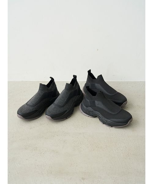 セール】eco ニットカッティングデザインスニーカー（スニーカー