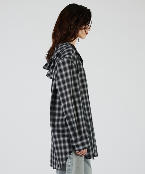 フーディチェックシャツ / Hoodie Check Shirt（シャツ/ブラウス