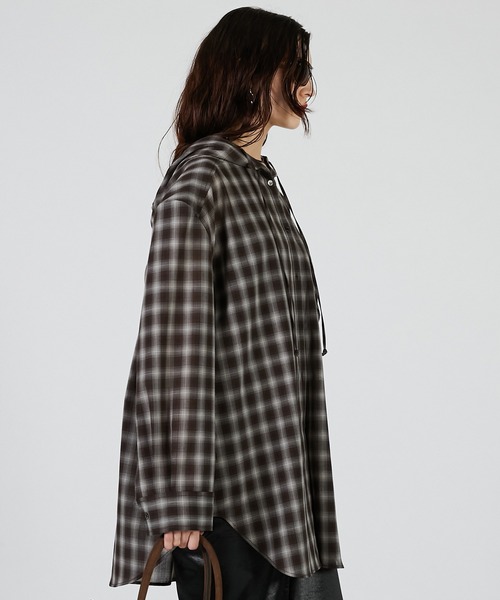 フーディチェックシャツ / Hoodie Check Shirt（シャツ/ブラウス