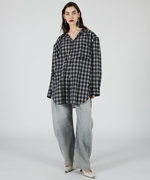 セール】フーディチェックシャツ / Hoodie Check Shirt（シャツ