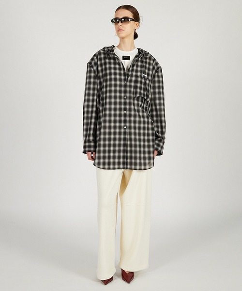 セール】フーディチェックシャツ / Hoodie Check Shirt（シャツ