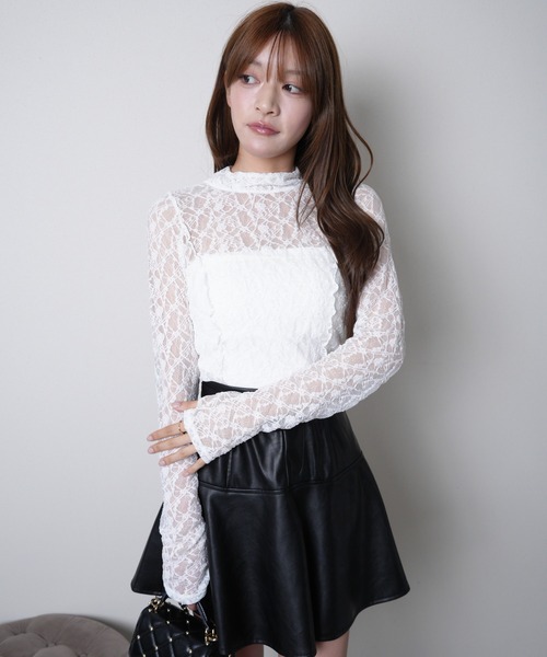 LIPSERVICE（リップサービス）の「2wayチョーカーシアートップス（Tシャツ/カットソー・レディース・ホワイト/ブラック・FREE）」の4枚目の写真