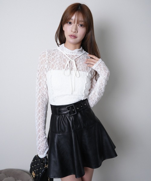 LIPSERVICE（リップサービス）の「2wayチョーカーシアートップス（Tシャツ/カットソー・レディース・ホワイト/ブラック・FREE）」の5枚目の写真