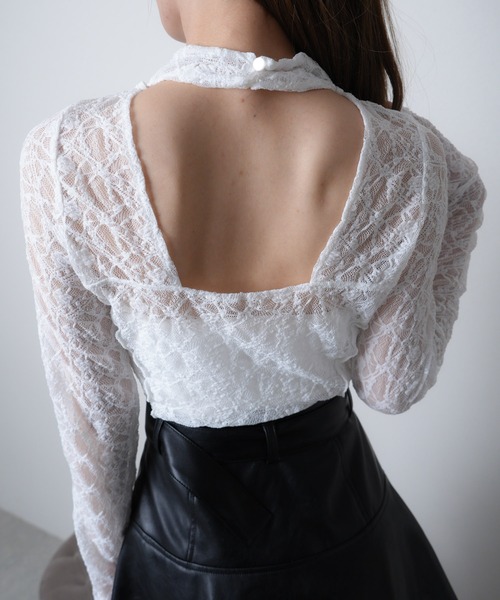 LIPSERVICE（リップサービス）の「2wayチョーカーシアートップス（Tシャツ/カットソー・レディース・ホワイト/ブラック・FREE）」の7枚目の写真