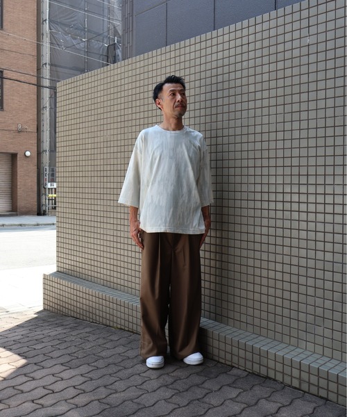 many men many mind(メニーメンメニーマインド)の「MANYMENMANYMINDS / カスレプリント/7分袖/グランジ/Tシャツ(Tシャツ/カットソー・メンズ・アイボリー/ブラック・MEDIUM/LARGE)」の4枚目の写真