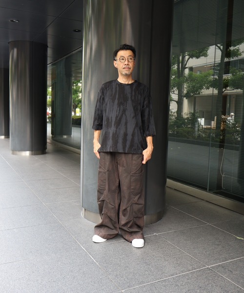 many men many mind(メニーメンメニーマインド)の「MANYMENMANYMINDS / カスレプリント/7分袖/グランジ/Tシャツ(Tシャツ/カットソー・メンズ・アイボリー/ブラック・MEDIUM/LARGE)」の7枚目の写真
