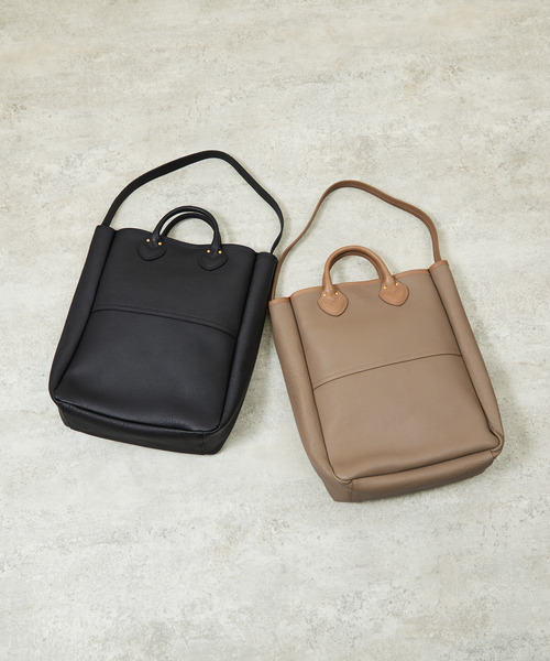 SLOW（スロウ）の「SLOW スロウ / Shrink 2way tote bag M シュリンクレザートートバッグ 牛革2WAYショルダーバッグ / 858S26P（トートバッグ・メンズ・グレー/ブラック・FREE）」の11枚目の写真