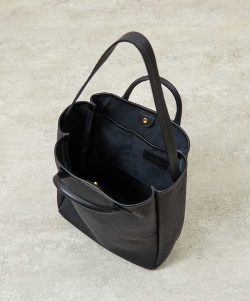 SLOW（スロウ）の「SLOW スロウ / Shrink 2way tote bag M シュリンクレザートートバッグ 牛革2WAYショルダーバッグ / 858S26P（トートバッグ・メンズ・グレー/ブラック・FREE）」の19枚目の写真