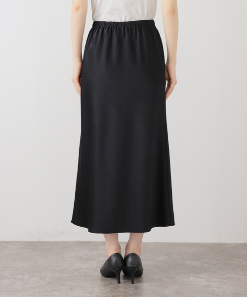 Deuxieme Classe TA SATINフレアスカート 34 ブラック Deuxieme Classe（ドゥーズィエムクラス）の「バックサテン