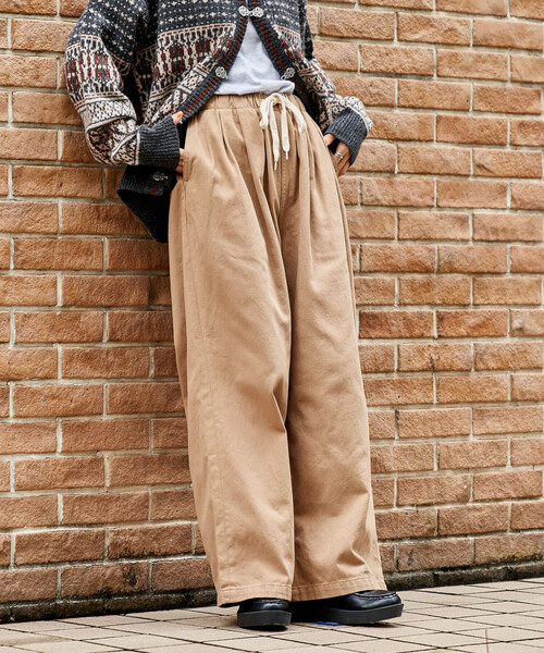 FREAK'S STORE（フリークスストア）の「ウォッシュ加工 イージーチノパンツ（チノパンツ・レディース・オフホワイト/ブラック/キャメル/ピンク・MEDIUM/SMALL）」の14枚目の写真