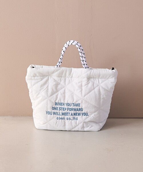 coen（コーエン）の「【新色追加】ロゴ刺繍キカキルトショルダーバッグ（Mサイズ）（ショルダーバッグ・レディース・その他4/シルバー/その他1/その他2/ブラック/その他6/ホワイト・FREE）」の2枚目の写真