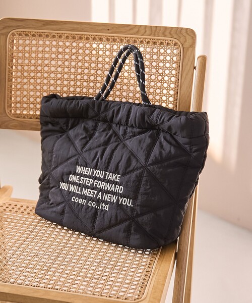 coen（コーエン）の「【新色追加】ロゴ刺繍キカキルトショルダーバッグ（Mサイズ）（ショルダーバッグ・レディース・その他4/シルバー/その他1/その他2/ブラック/その他6/ホワイト・FREE）」の3枚目の写真