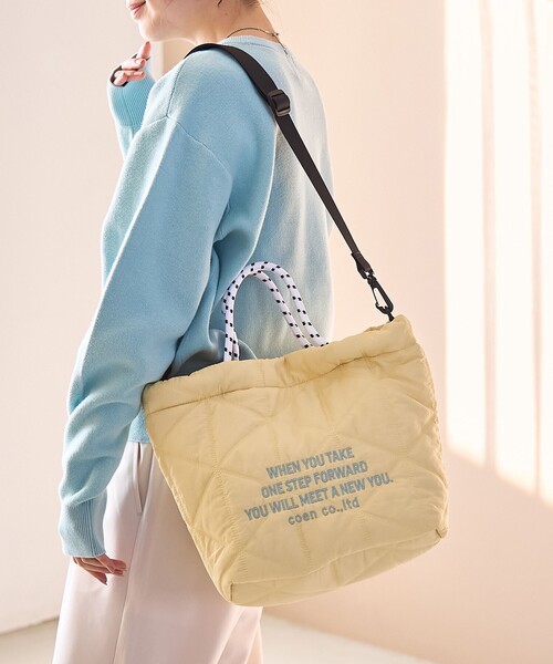 coen（コーエン）の「【新色追加】ロゴ刺繍キカキルトショルダーバッグ（Mサイズ）（ショルダーバッグ・レディース・その他4/シルバー/その他1/その他2/ブラック/その他6/ホワイト・FREE）」の9枚目の写真