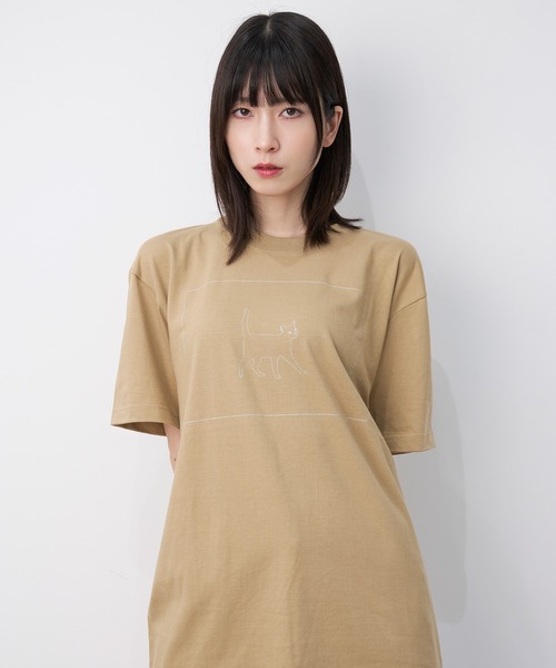 Nora Lily（ノラリリー）の「【Nora Lily】Cage Cat S/S Tee（Tシャツ/カットソー・メンズ・チャコール/レッド/ホワイト/カーキ・LARGE）」の4枚目の写真