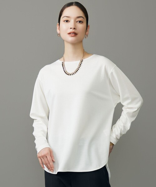 自由区(ジユウク)の「ブラウスライクジャージー カットソー(Tシャツ/カットソー・レディース・アイボリー系/グレー系・38)」の2枚目の写真