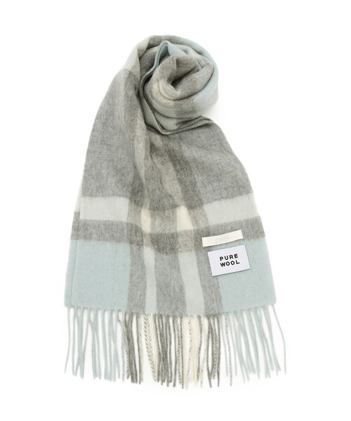 grove（グローブ）の「洗えるウール100％チェックマフラー（ストール/ショール・レディース・ピンク系その他/グリーン系2/グレー系1/ダークブラウン系1/オレンジ系その他5・00）」の2枚目の写真