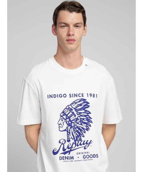 REPLAY(リプレイ)の「リラックスフィット ヘビーコットンジャージーNative Tシャツ(Tシャツ/カットソー・メンズ・ホワイト・SMALL/MEDIUM/LARGE/X-LARGE)」の6枚目の写真