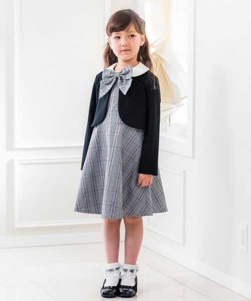 Catherine Cottage（キャサリンコテージ）の「襟付きボレロ＆ジャンスカセット（スーツセット・キッズ・ネイビー/ブラック×グレー/ベージュ/ホワイト×ピンク/グレー・110/120/130）」の7枚目の写真